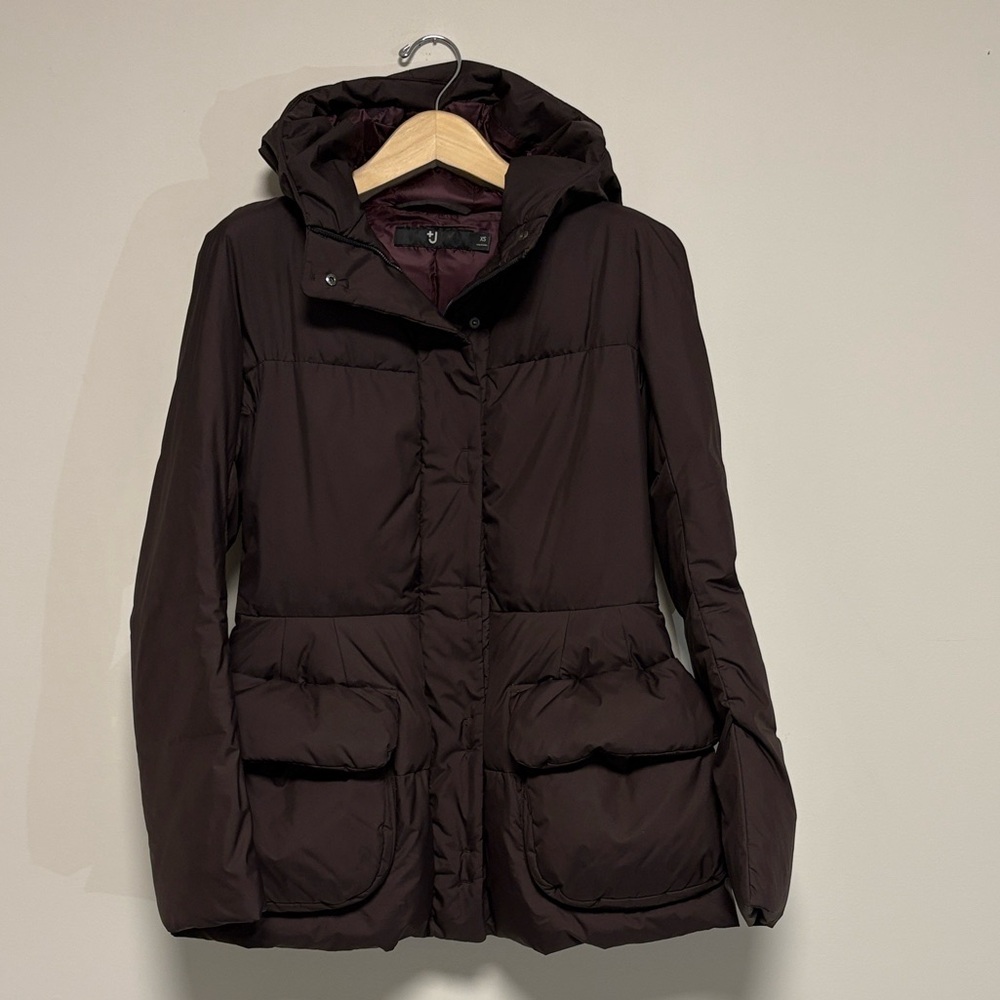 Uniqlo Jil Sander J+ burgundy brown puffer sz xs xsmall preloved